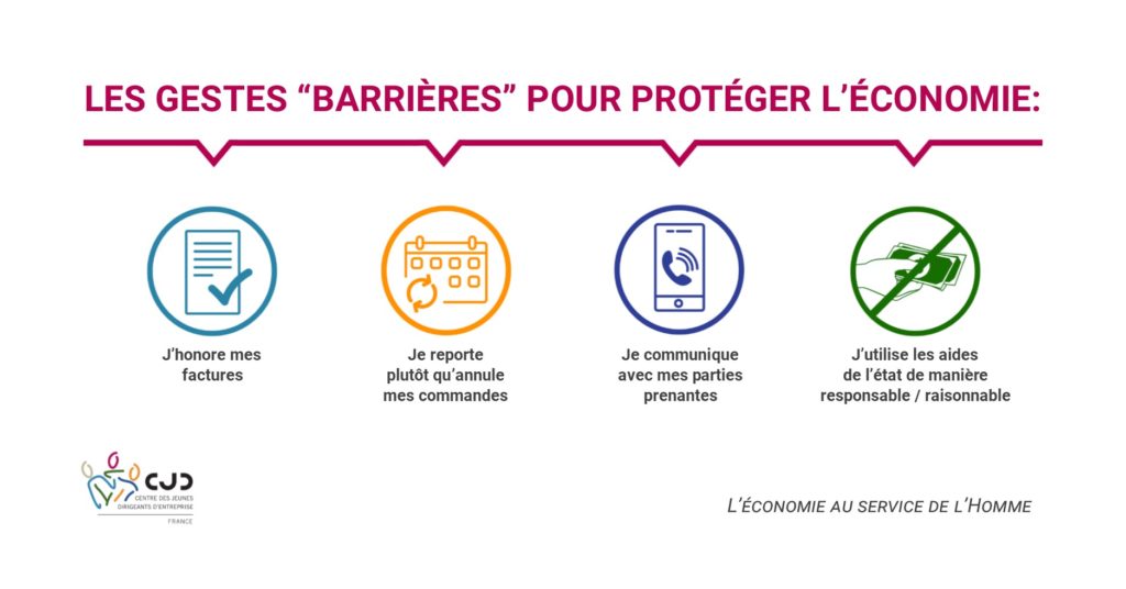 Infographie 4 Gestes Barrières pour lEconomie CJD France
