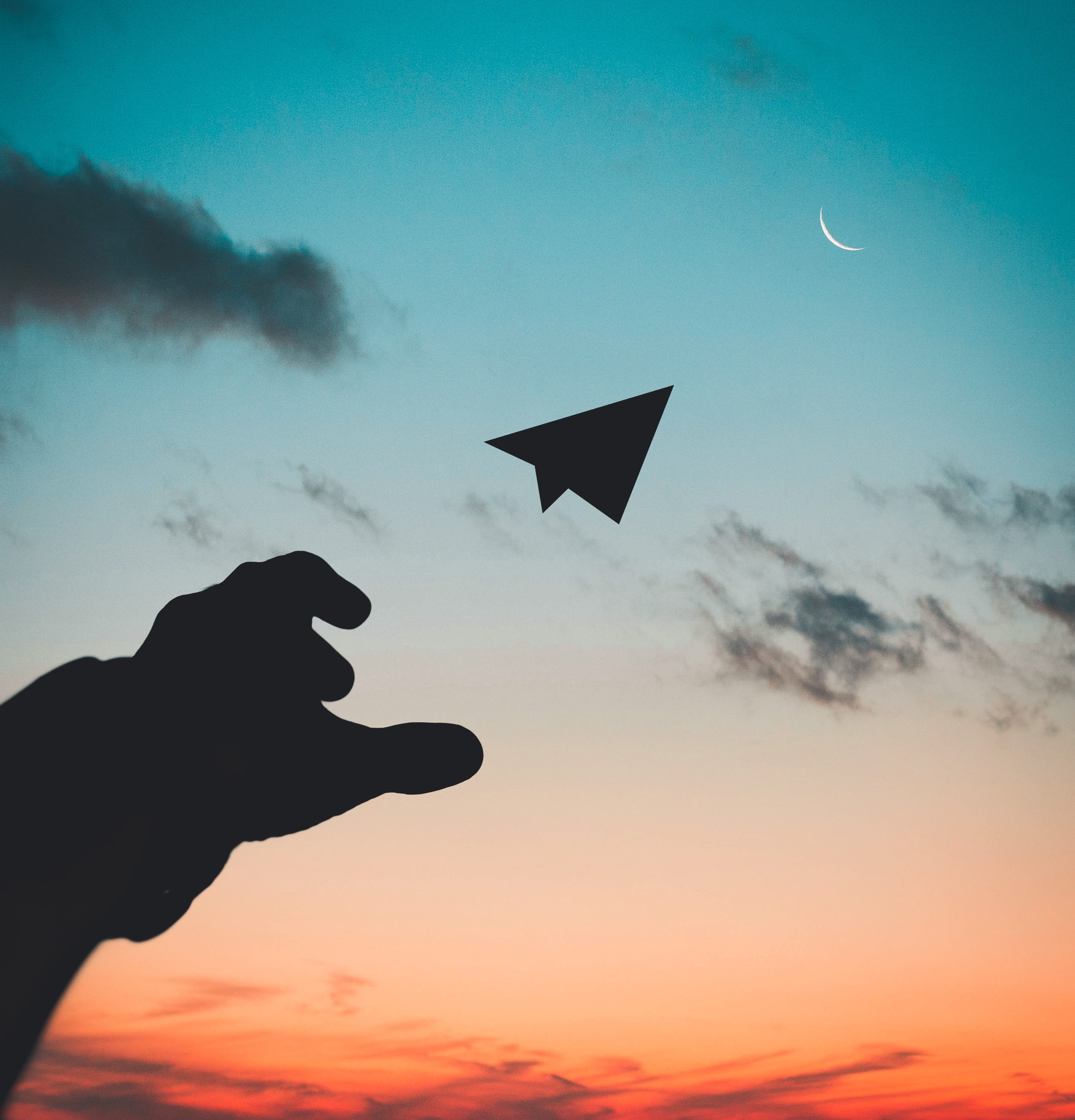 silhouette photo of man throw paper plane 1262304 scaled